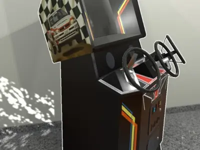 90s Arcade Racing Game Machine Low-poly 3D Model Low-poly 3D model
