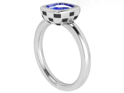 Cushion Cut Solitaire Ring 3860 3D print model