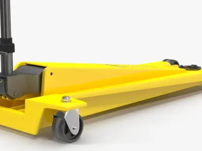 Floor Car Jack Yellow Low-poly 3D model