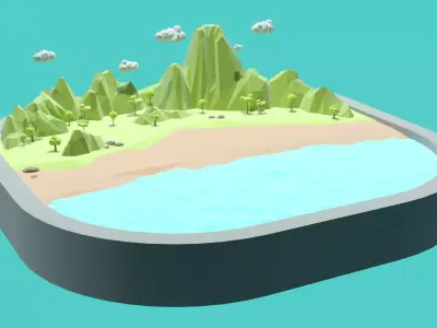Lowpoly Island 3D model