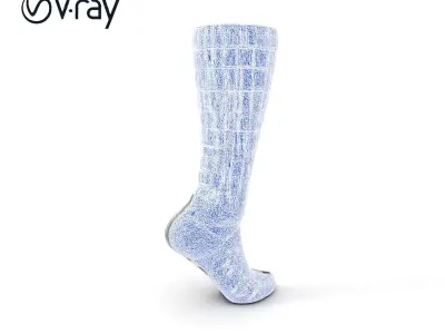 Checkered Sock D Model Pack  High Detail Low-poly 3D model