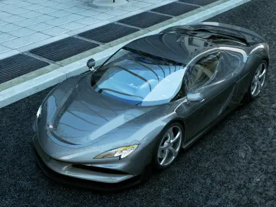 Generic Supercar v27 Low-poly 3D model