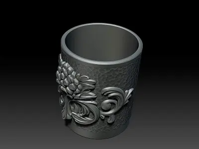Faceted Cup with Decorative Element - Koozie for miniCola Cans 3D print model