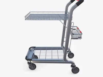 Shopping cart v10 Low-poly 3D model
