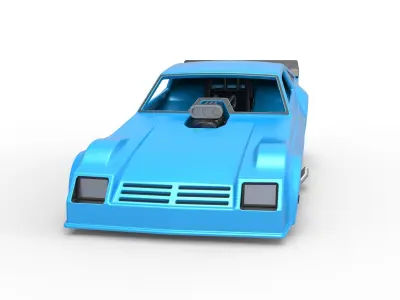 Vintage Funny Car Scale 1 to 25 3D print model