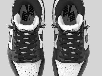 white nike air jordan 1 retro 3D model