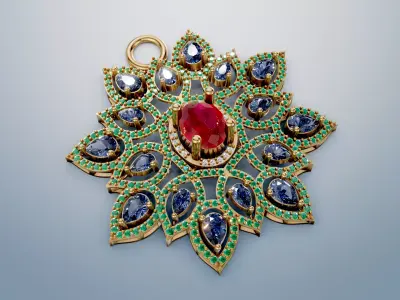 Luxury Floral Pendant  3D print model