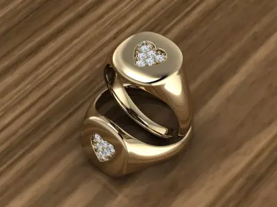 Diamond Jewelry Ring 3D print model 13