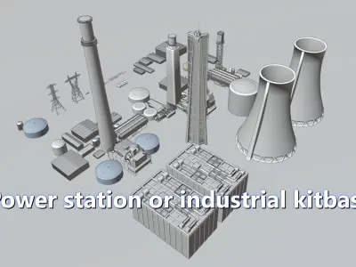 Power and Energy assets collection Low-poly 3D model