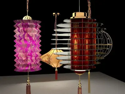Chinese lanterns 3D model