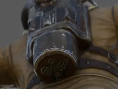 Realistic Vintage Diver Character  PBR Textured Game-Ready Low-poly 3D model