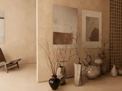 Decorative paintings and vases 3D model