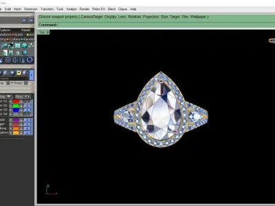 Halo Pear Shape Ring 3D print model