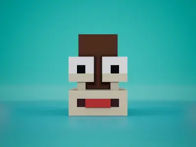 Voxel - Snail Low-poly 3D model