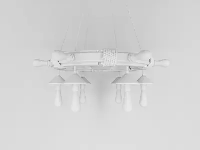 Ship Wheel Themed Chandelier 3D model