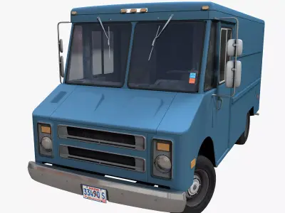 Industrial Step Van Low-poly 3D model