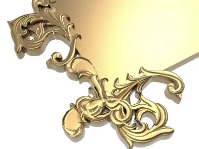 carved frame 3D model 25