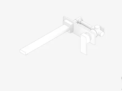 Wall Mixer Set - Luxury - Round - Bath - 280 Low-poly 3D model