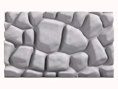 Bleached Stone Cobble Wall Asset 3D model