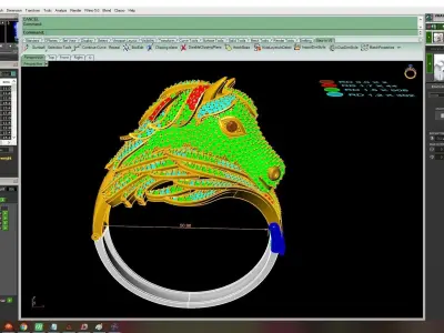 Luxury Dragon Head Diamond Ring for Men 2856 3D print model
