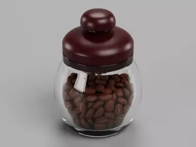 -Coffee Jar with Beans- 3D model