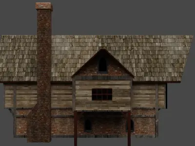 Medieval House  with Props 3D model