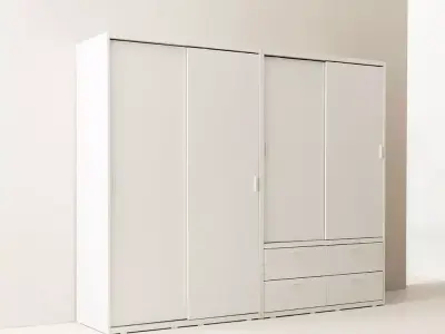 Spacer sliding wardrobe 1200 hanger shelf drawer 3D model