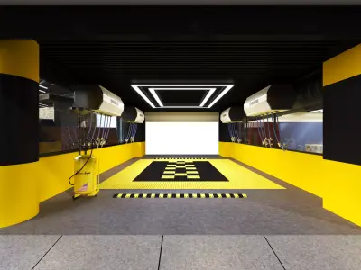 Car Wash Station Low-poly 3D model