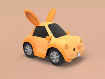 Cartoon car with a mouse-shaped body 3D model