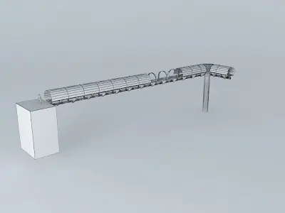 Up-way glass bench Free 3D model