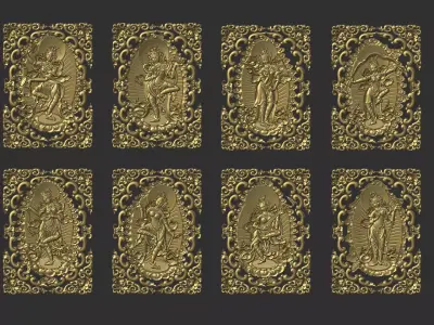 Tibetan fairies 16 pieces 3D print model