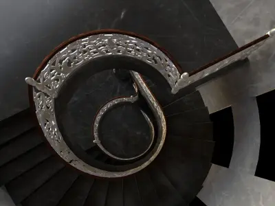 Staircase railings 2 Low-poly 3D model