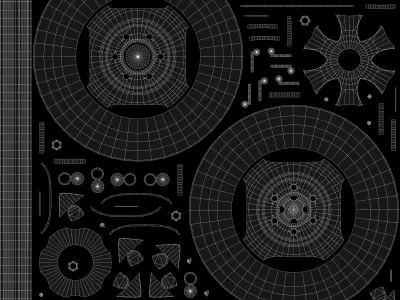 Tractor wheels with LODs Low-poly 3D model