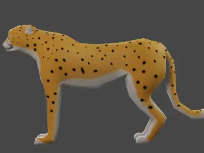 Low poly Cheetah Rigged 3D model Low-poly 3D model