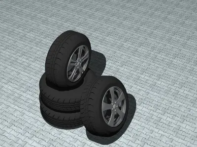 Car Tire Low-poly 3D model Low-poly