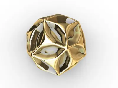 Faceted Decoration Ball and Vase 3D print model