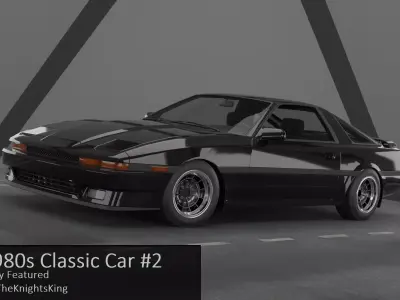 1980s Classic Car 2 Fully Featured Low-poly 3D model
