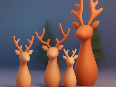 Reindeer  3dprint model for christmas 3D print model