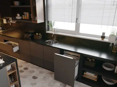 Luxury Modern Kitchen Design 3D model