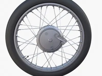 Moped wheel low poly 3D model