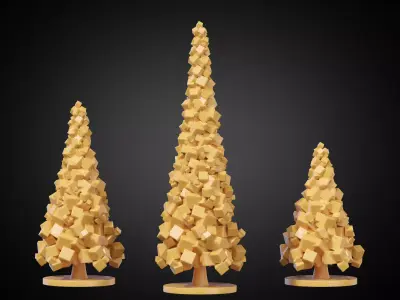 Stylized Christmas Tree Set 10 3D print model
