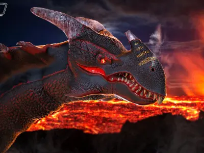 Volcano Dragon PBR  3D model