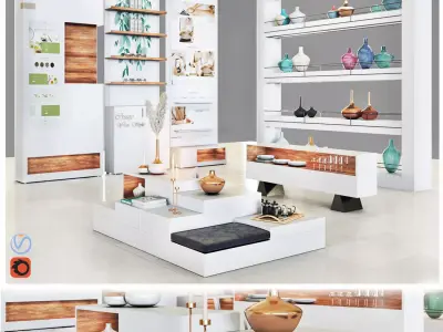 Mall -white set01 3D model