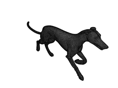 Stylized Greyhound Dog 3D Model Low-poly 3D model