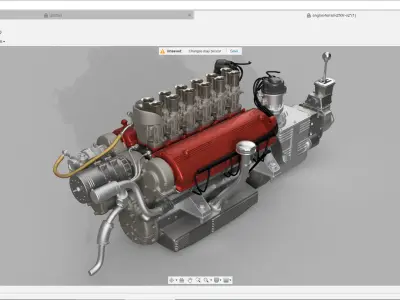 Ferrari 250 TR Colombo Engine - 3 liter - 2nd version 3D print model