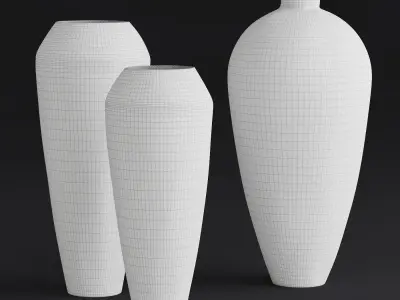 Rh Brass Teardrop Vase Collection 3D model