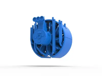 Radial engine for pulling tractor Scale 1 to 25 3D print model