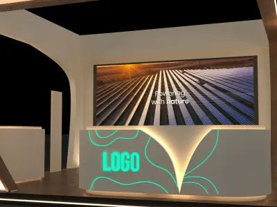 Modern Booth Exhibition 6 x 6 meters 3D model