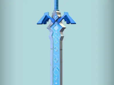 The glowing Sword  Low-poly 3D model