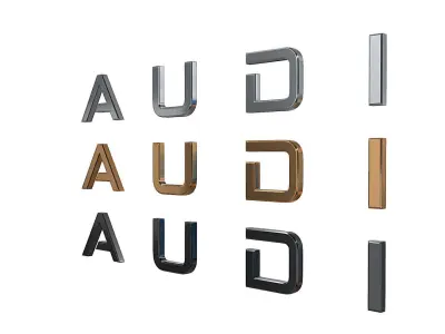 audi logo nameplate 3D print model